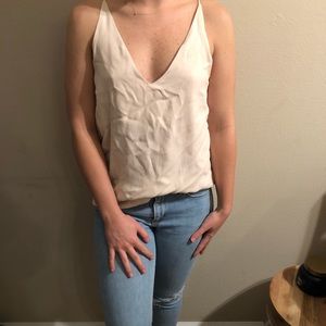 Dressy camisole- silk straps, flattering fabric